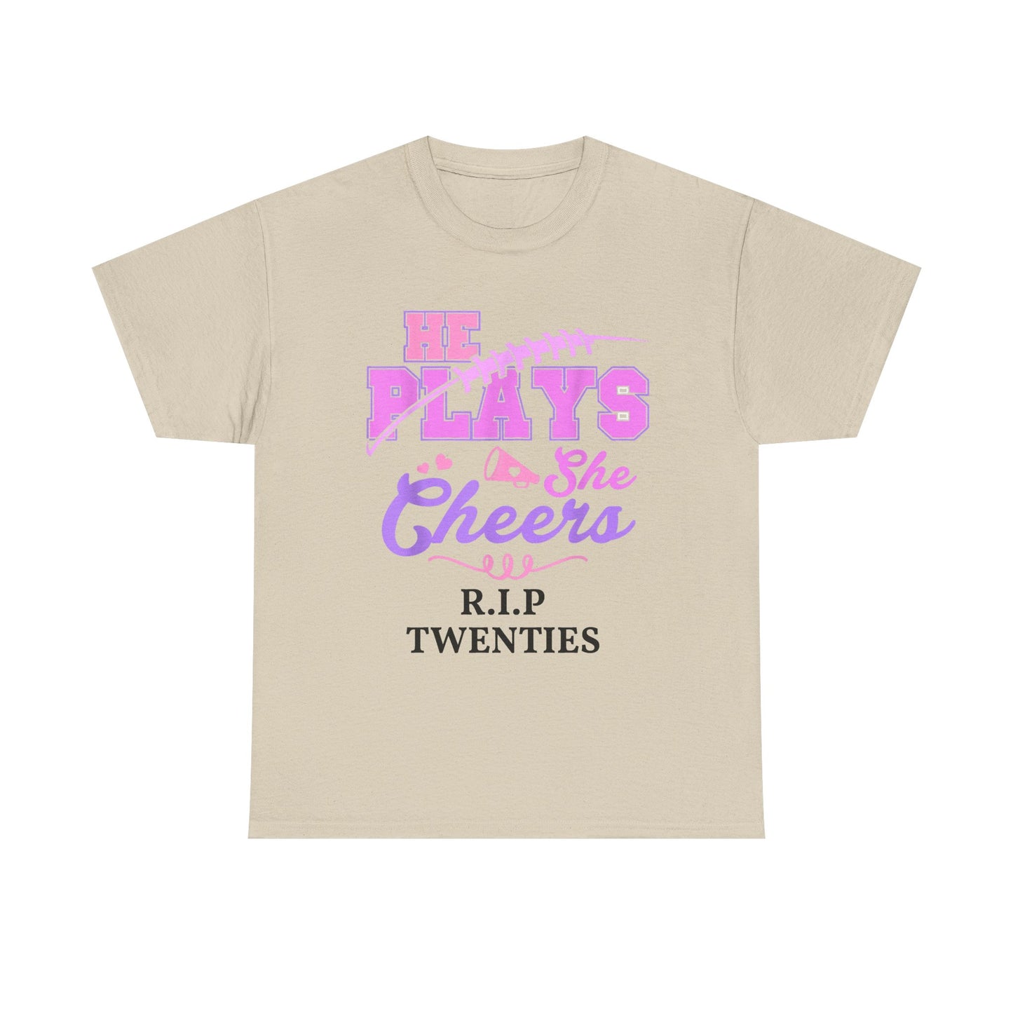 R.I.P. Twenties Tee - She Plays, She Cheers Pink Football Shirt