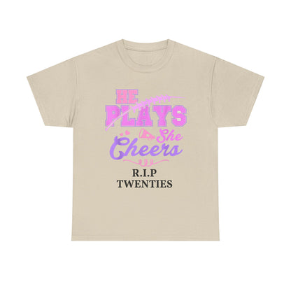R.I.P. Twenties Tee - She Plays, She Cheers Pink Football Shirt