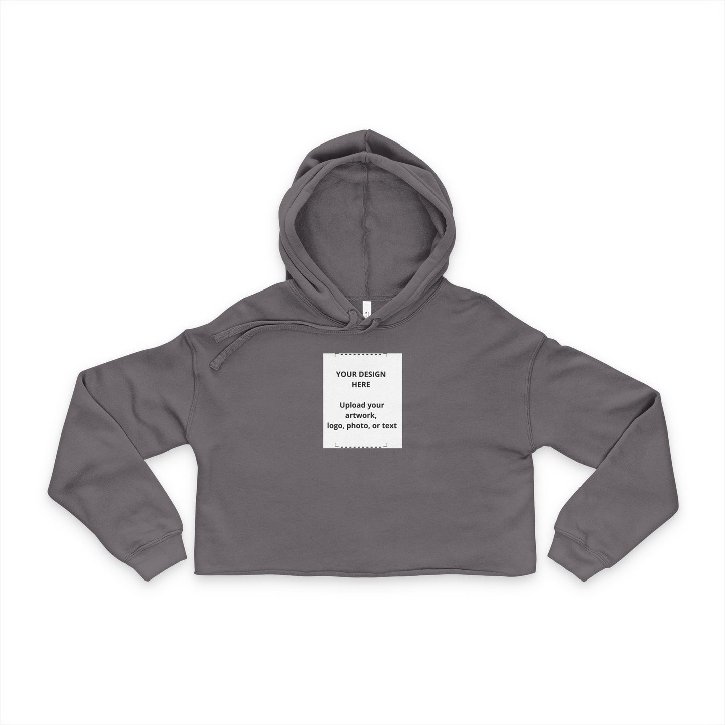 Cropped Hoodie — Women's Casual Pullover Cropped Hoodie (Custom Center Chest Design)