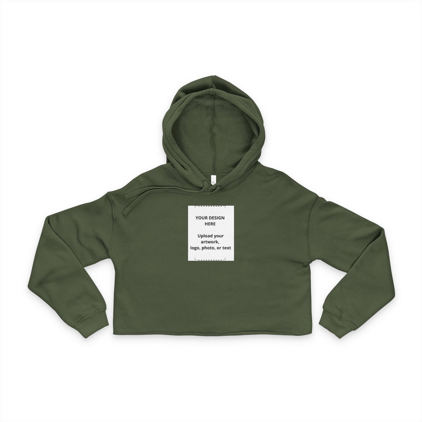 Cropped Hoodie — Women's Casual Pullover Cropped Hoodie (Custom Center Chest Design)