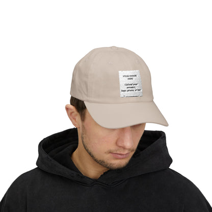 Classic Dad Cap — Minimal White Embroidered Patch Hat