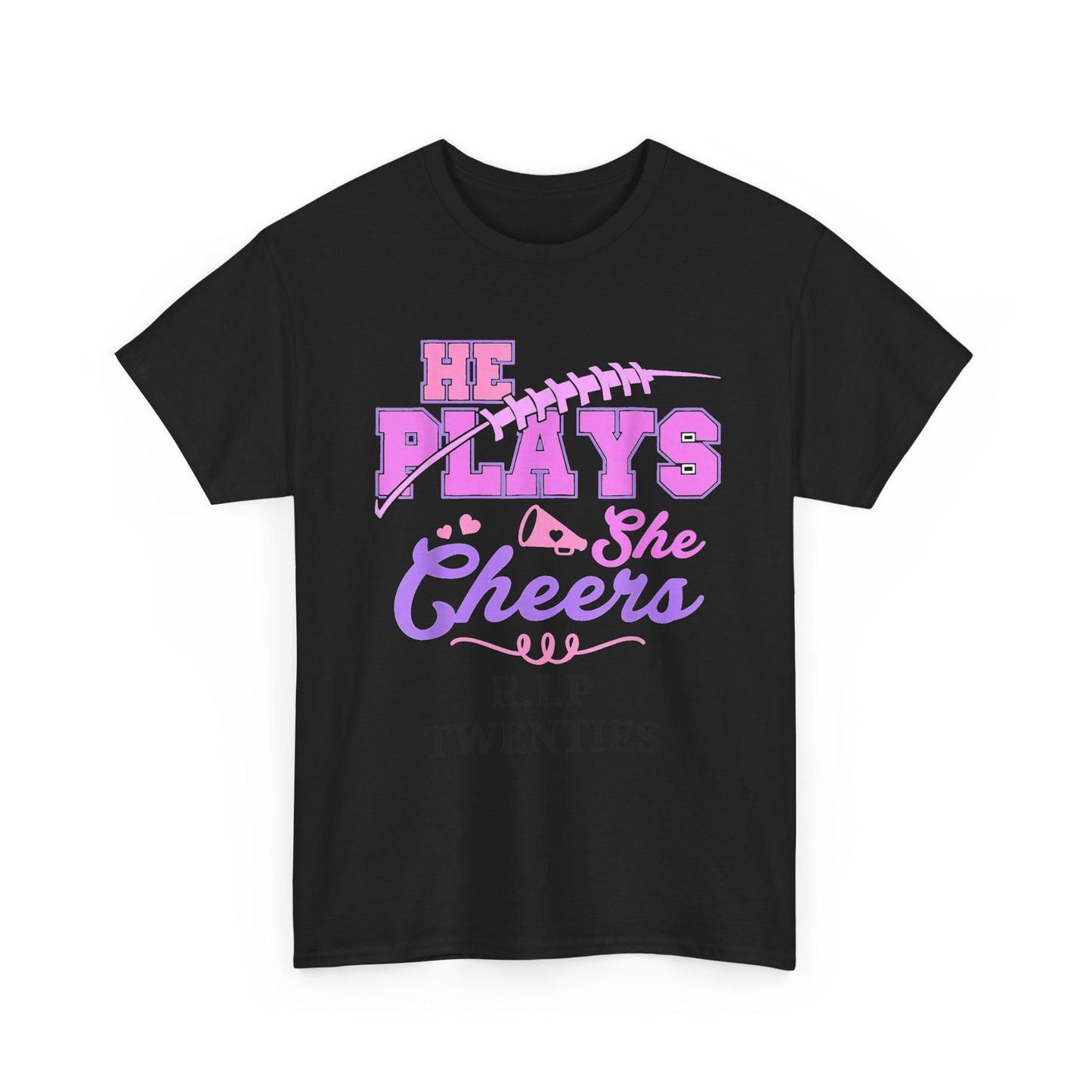 R.I.P. Twenties Tee - She Plays, She Cheers Pink Football Shirt