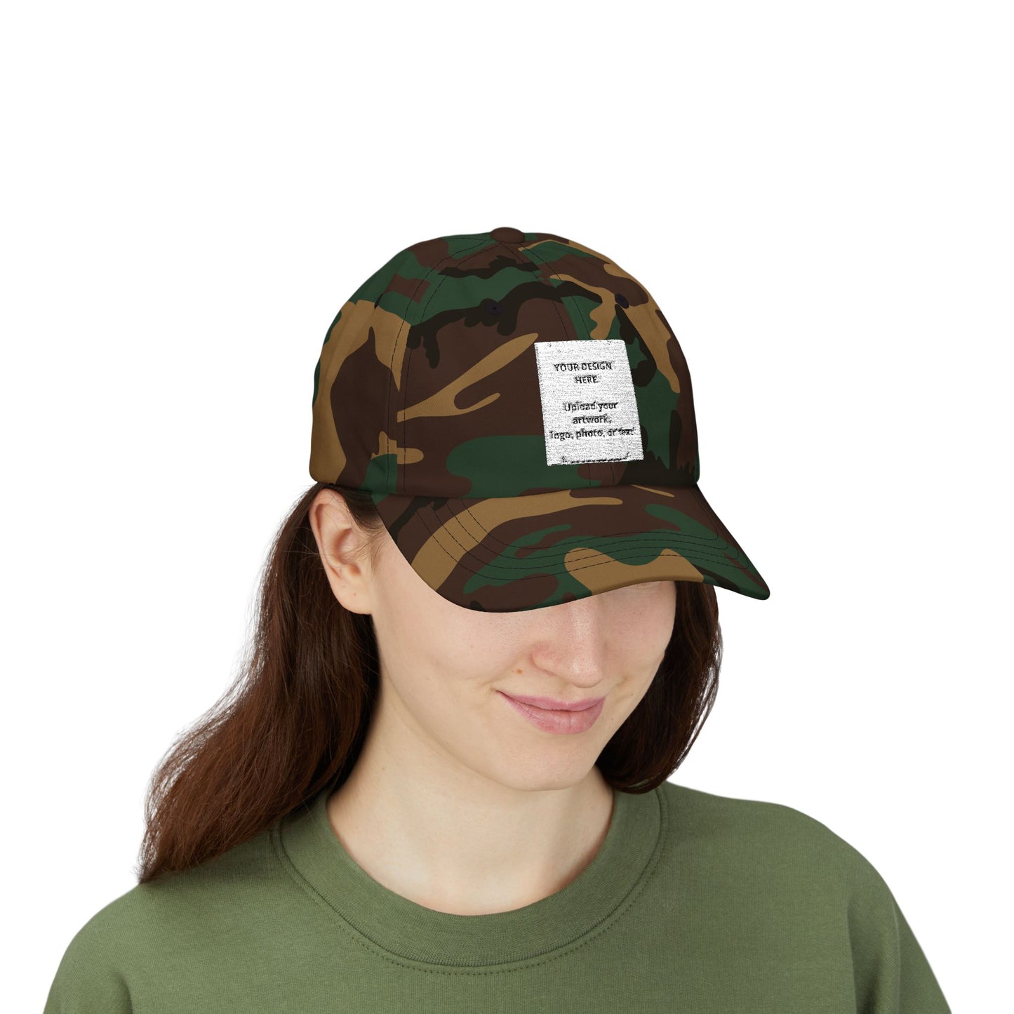 Classic Dad Cap — Minimal White Embroidered Patch Hat