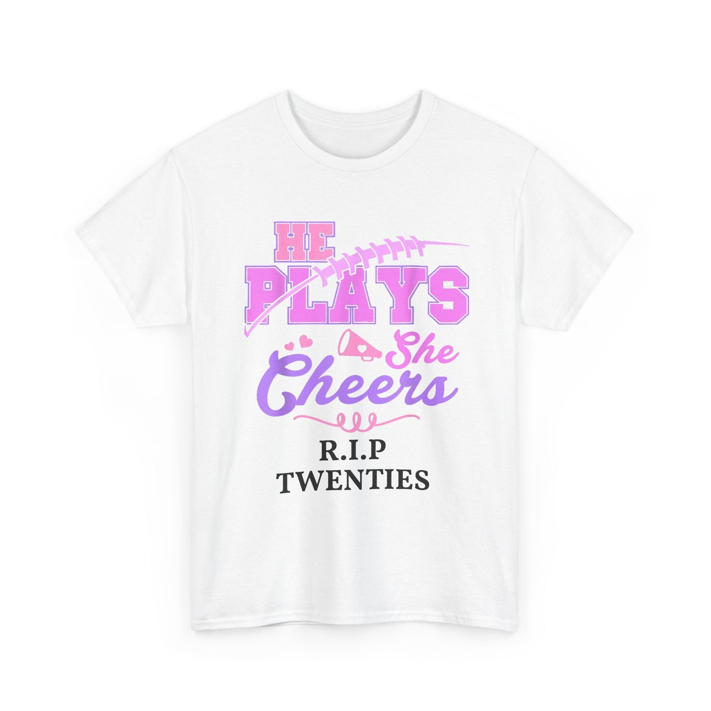 R.I.P. Twenties Tee - She Plays, She Cheers Pink Football Shirt