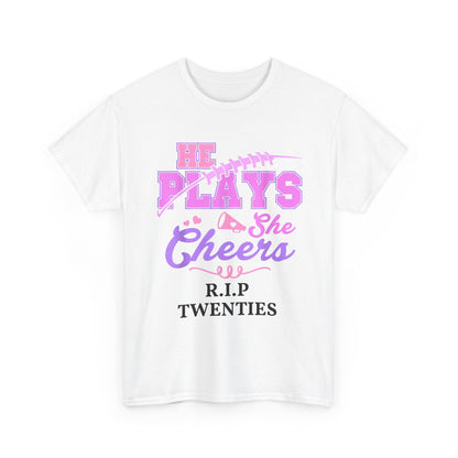 R.I.P. Twenties Tee - She Plays, She Cheers Pink Football Shirt