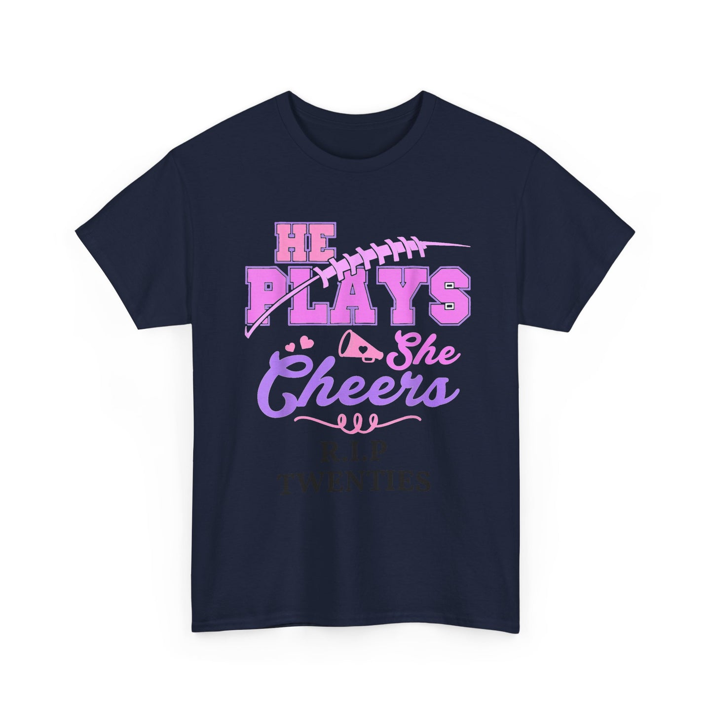 R.I.P. Twenties Tee - She Plays, She Cheers Pink Football Shirt