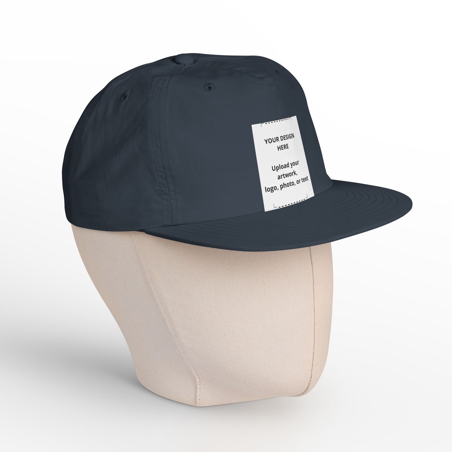 Surf Cap — Minimal White Surf Hat with Front Patch Mockup