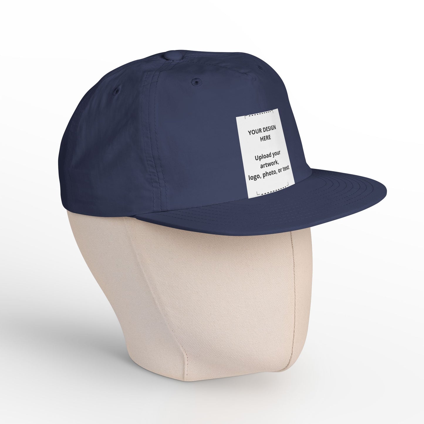 Surf Cap — Minimal White Surf Hat with Front Patch Mockup