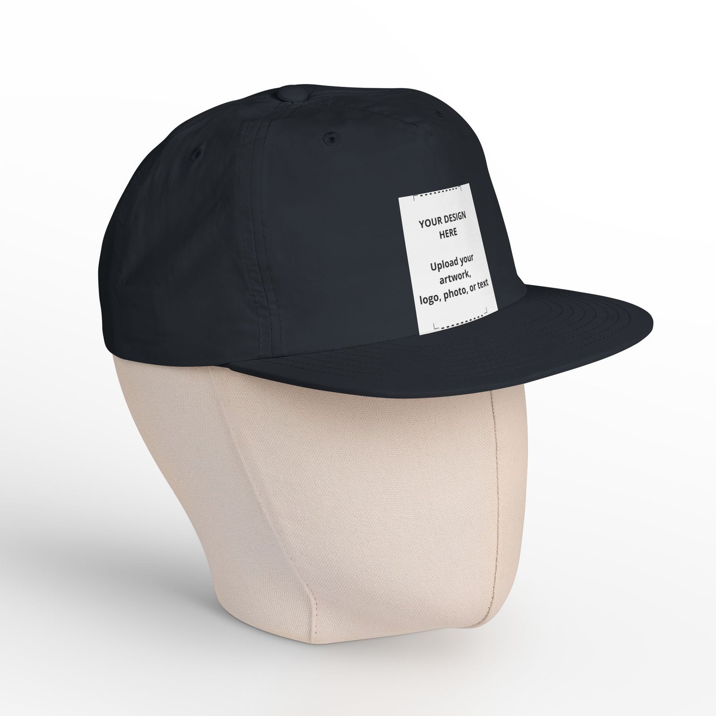 Surf Cap — Minimal White Surf Hat with Front Patch Mockup