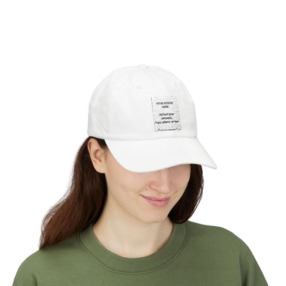Classic Dad Cap — Minimal White Embroidered Patch Hat