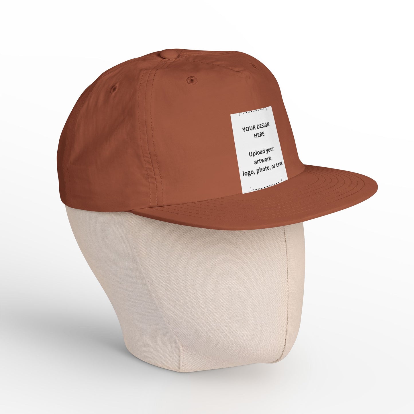 Surf Cap — Minimal White Surf Hat with Front Patch Mockup