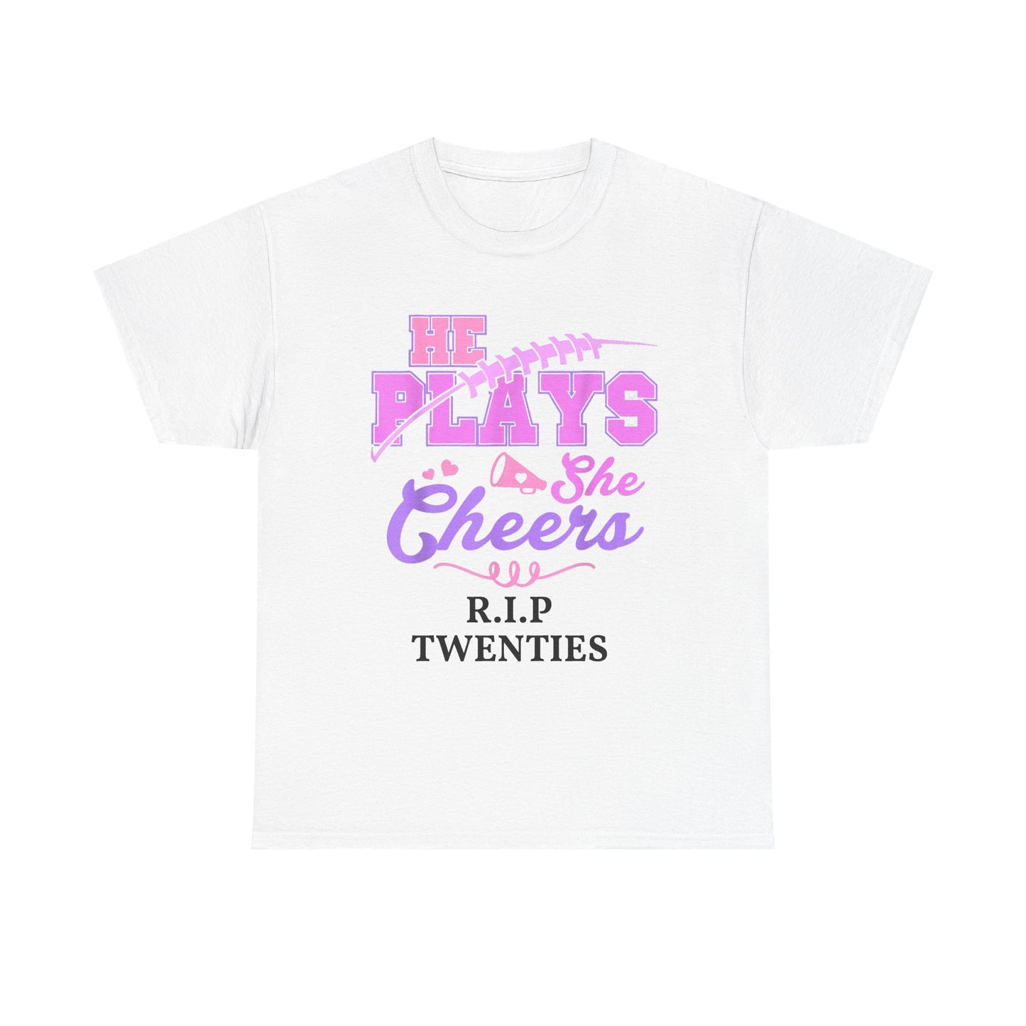 R.I.P. Twenties Tee - She Plays, She Cheers Pink Football Shirt