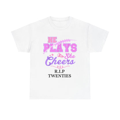 R.I.P. Twenties Tee - She Plays, She Cheers Pink Football Shirt