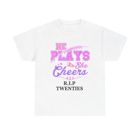 R.I.P. Twenties Tee - She Plays, She Cheers Pink Football Shirt
