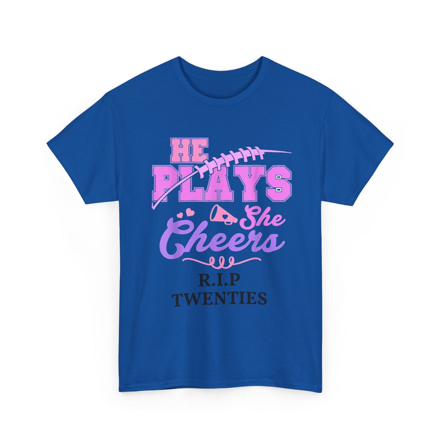 R.I.P. Twenties Tee - She Plays, She Cheers Pink Football Shirt