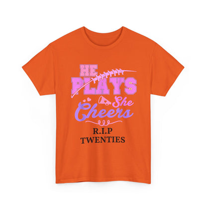 R.I.P. Twenties Tee - She Plays, She Cheers Pink Football Shirt