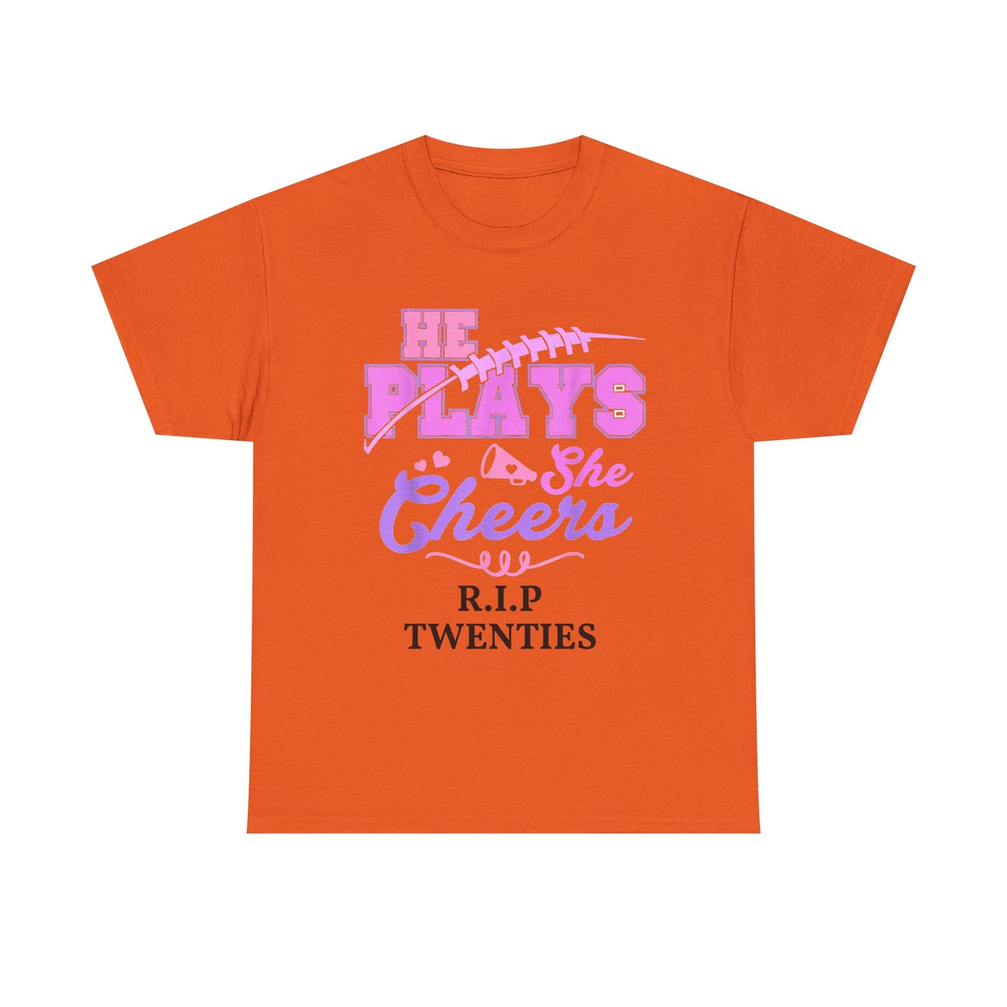 R.I.P. Twenties Tee - She Plays, She Cheers Pink Football Shirt