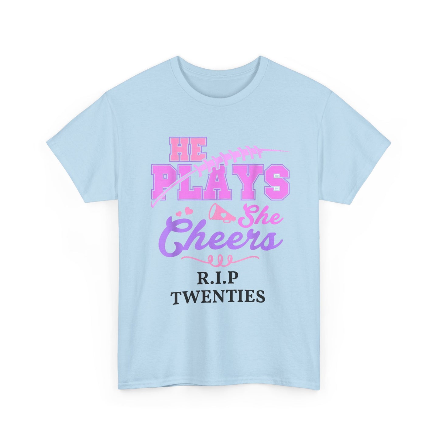 R.I.P. Twenties Tee - She Plays, She Cheers Pink Football Shirt