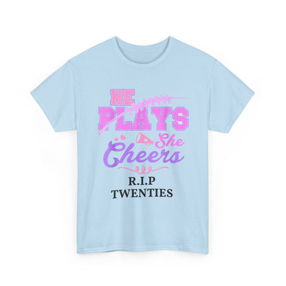 R.I.P. Twenties Tee - She Plays, She Cheers Pink Football Shirt