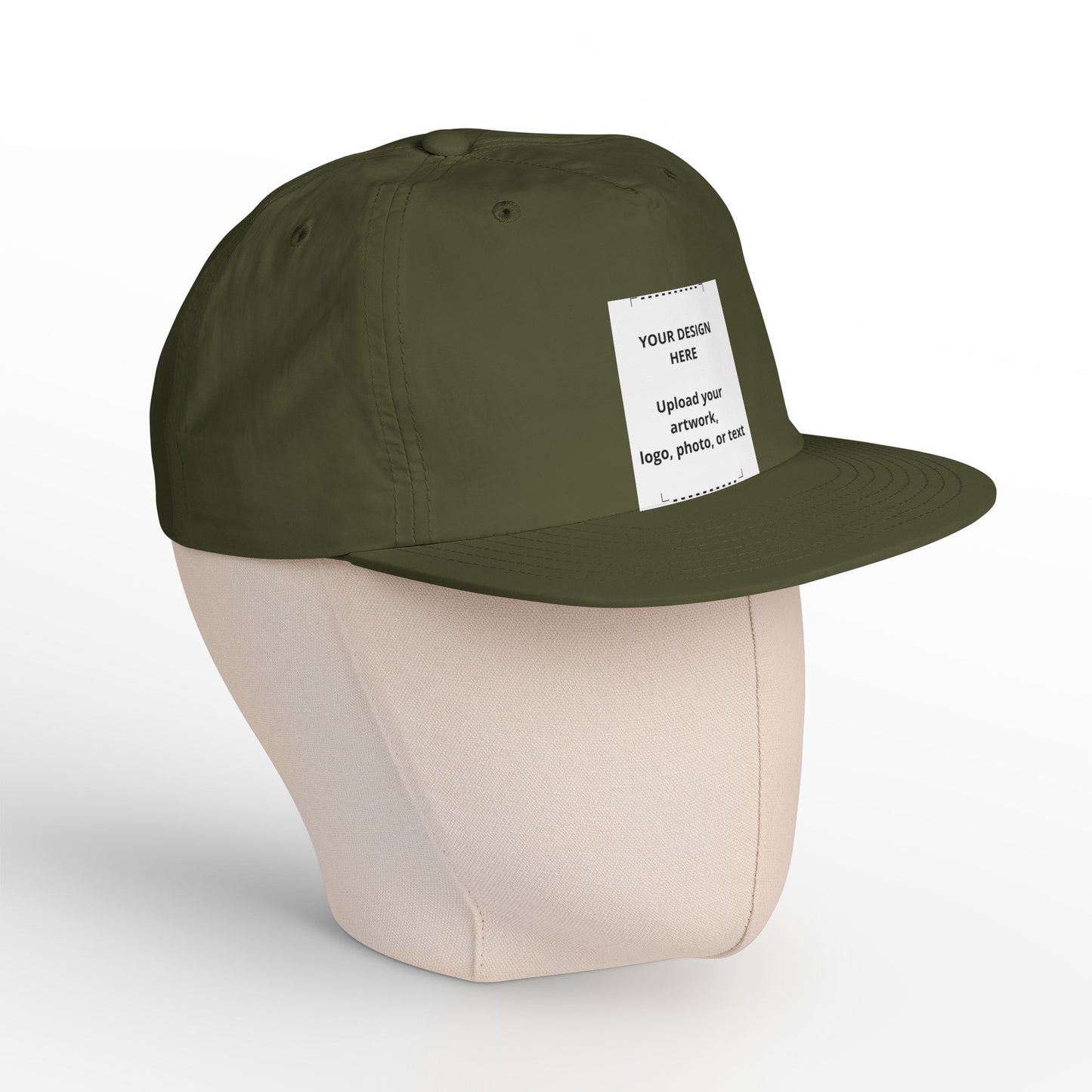 Surf Cap — Minimal White Surf Hat with Front Patch Mockup