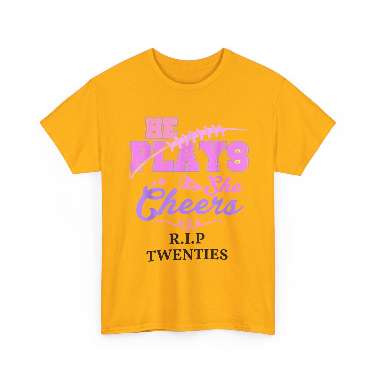 R.I.P. Twenties Tee - She Plays, She Cheers Pink Football Shirt
