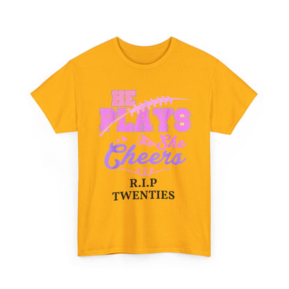 R.I.P. Twenties Tee - She Plays, She Cheers Pink Football Shirt