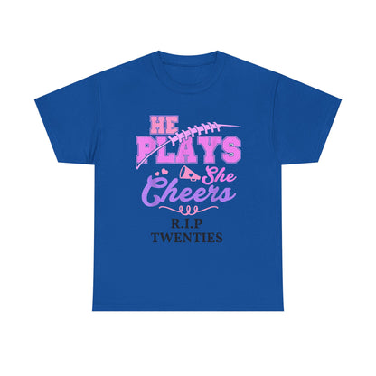 R.I.P. Twenties Tee - She Plays, She Cheers Pink Football Shirt