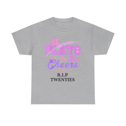 R.I.P. Twenties Tee - She Plays, She Cheers Pink Football Shirt