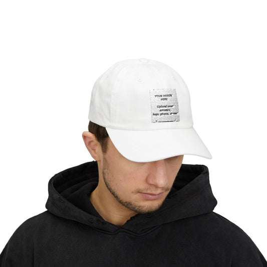 Classic Dad Cap — Minimal White Embroidered Patch Hat