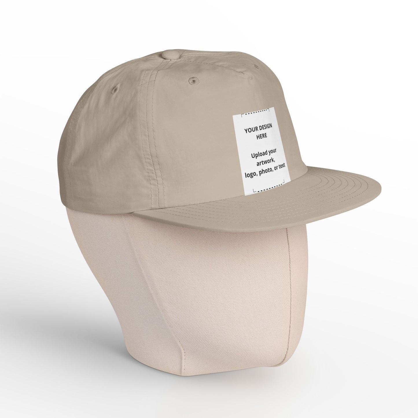Surf Cap — Minimal White Surf Hat with Front Patch Mockup