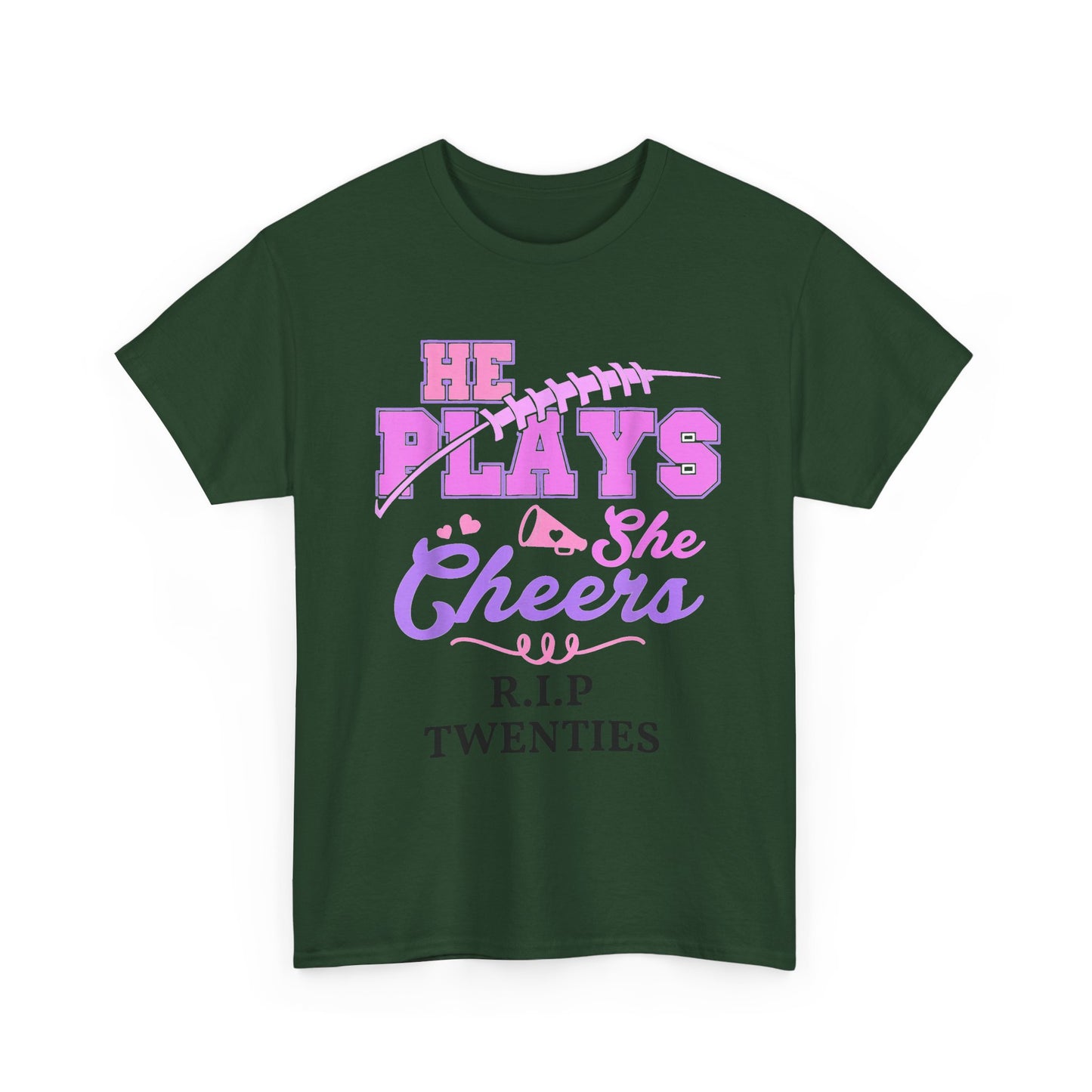 R.I.P. Twenties Tee - She Plays, She Cheers Pink Football Shirt