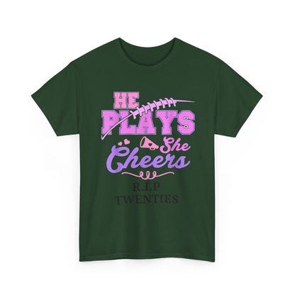 R.I.P. Twenties Tee - She Plays, She Cheers Pink Football Shirt