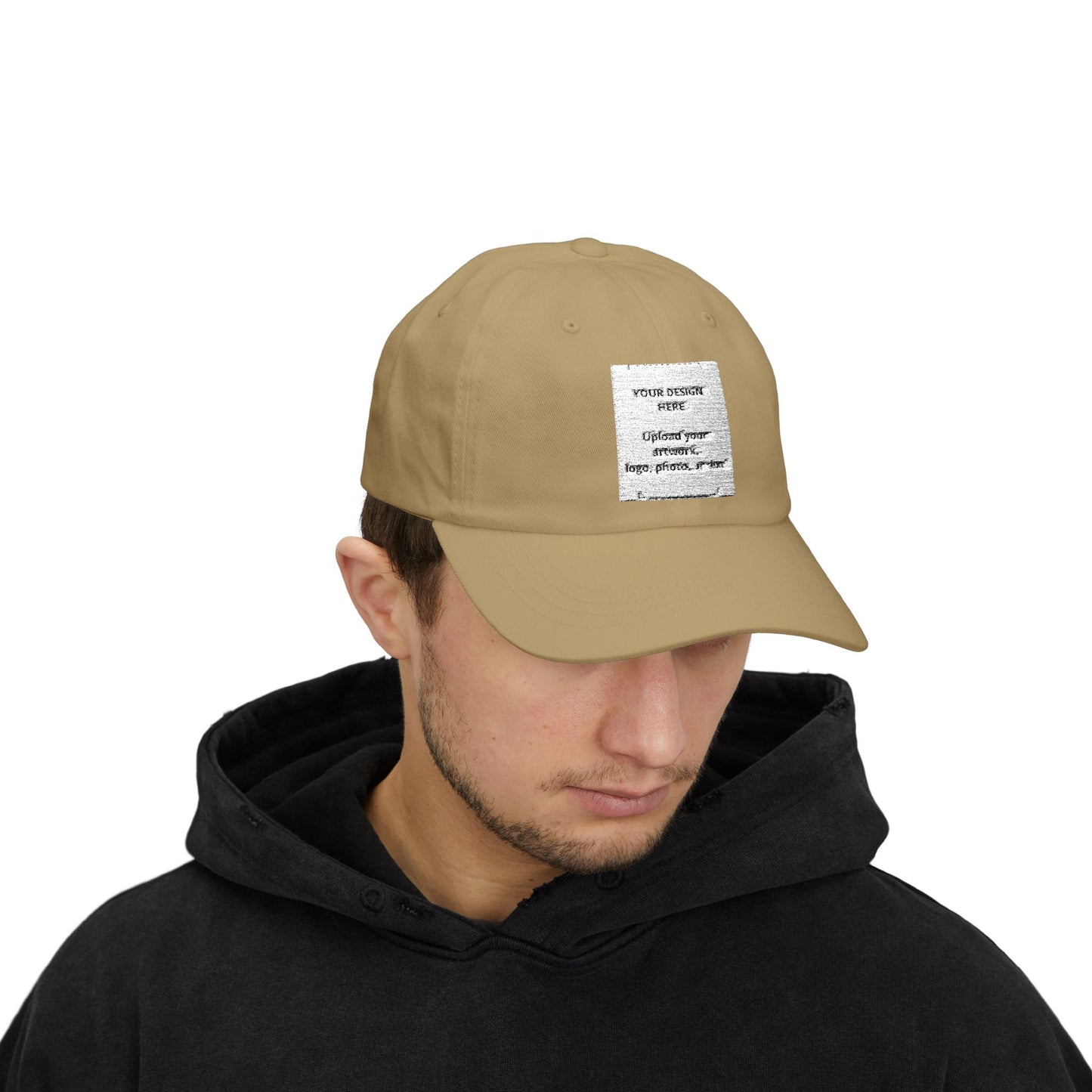 Classic Dad Cap — Minimal White Embroidered Patch Hat
