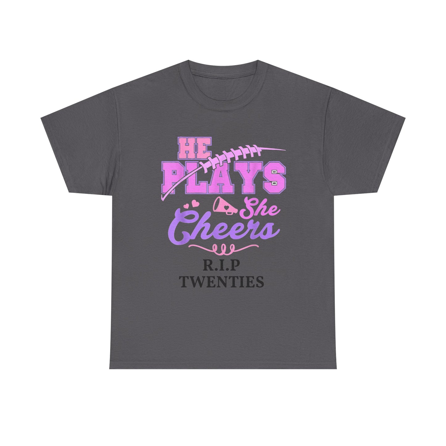 R.I.P. Twenties Tee - She Plays, She Cheers Pink Football Shirt