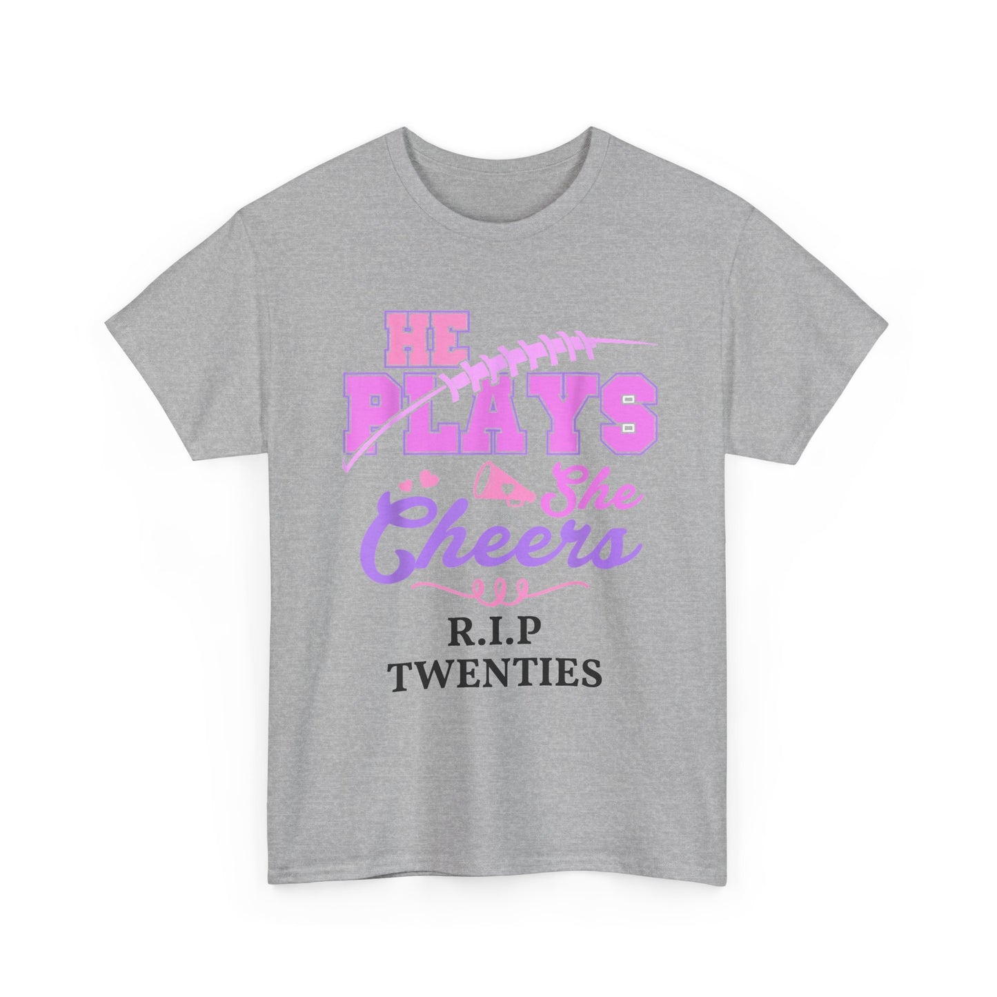 R.I.P. Twenties Tee - She Plays, She Cheers Pink Football Shirt