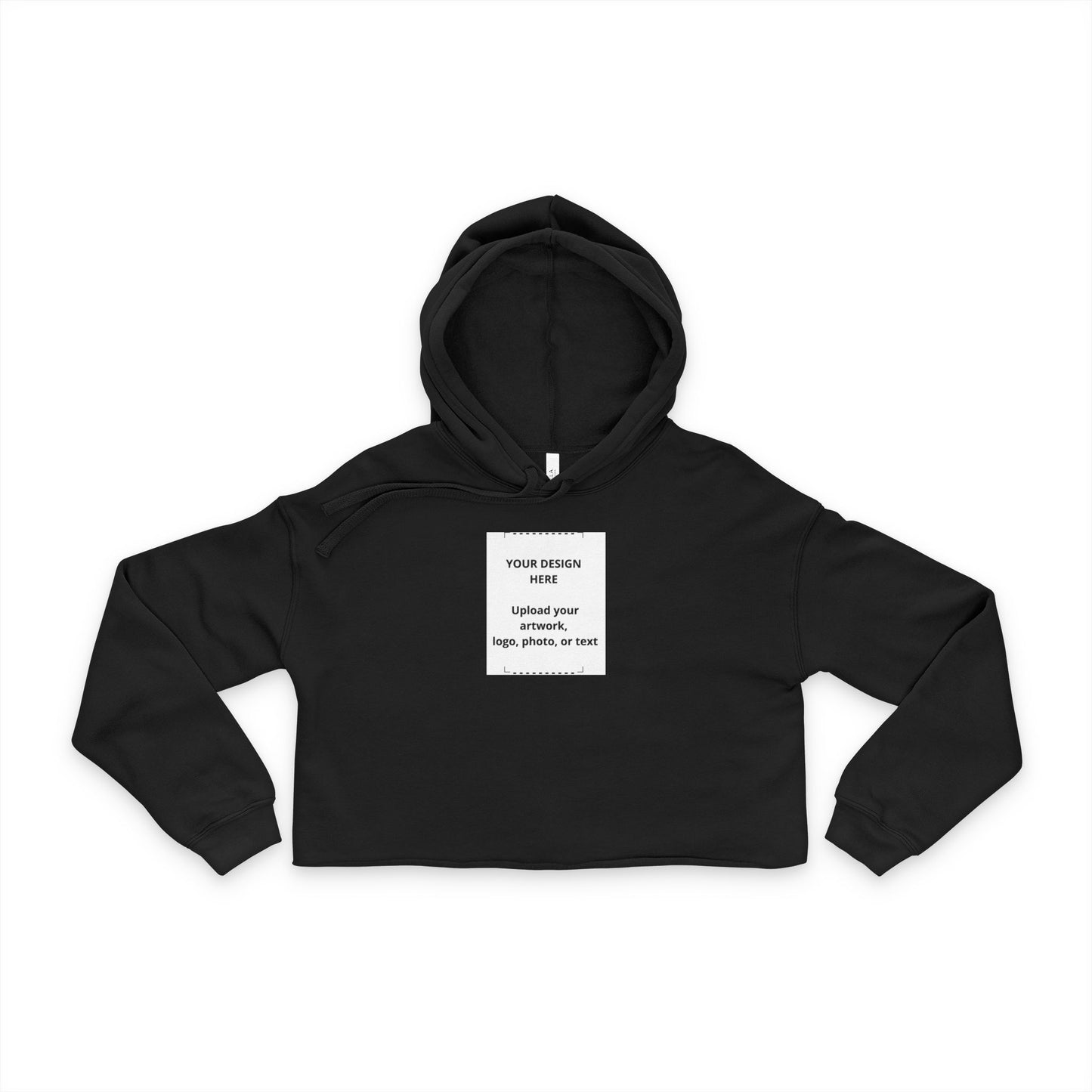 Cropped Hoodie — Women's Casual Pullover Cropped Hoodie (Custom Center Chest Design)