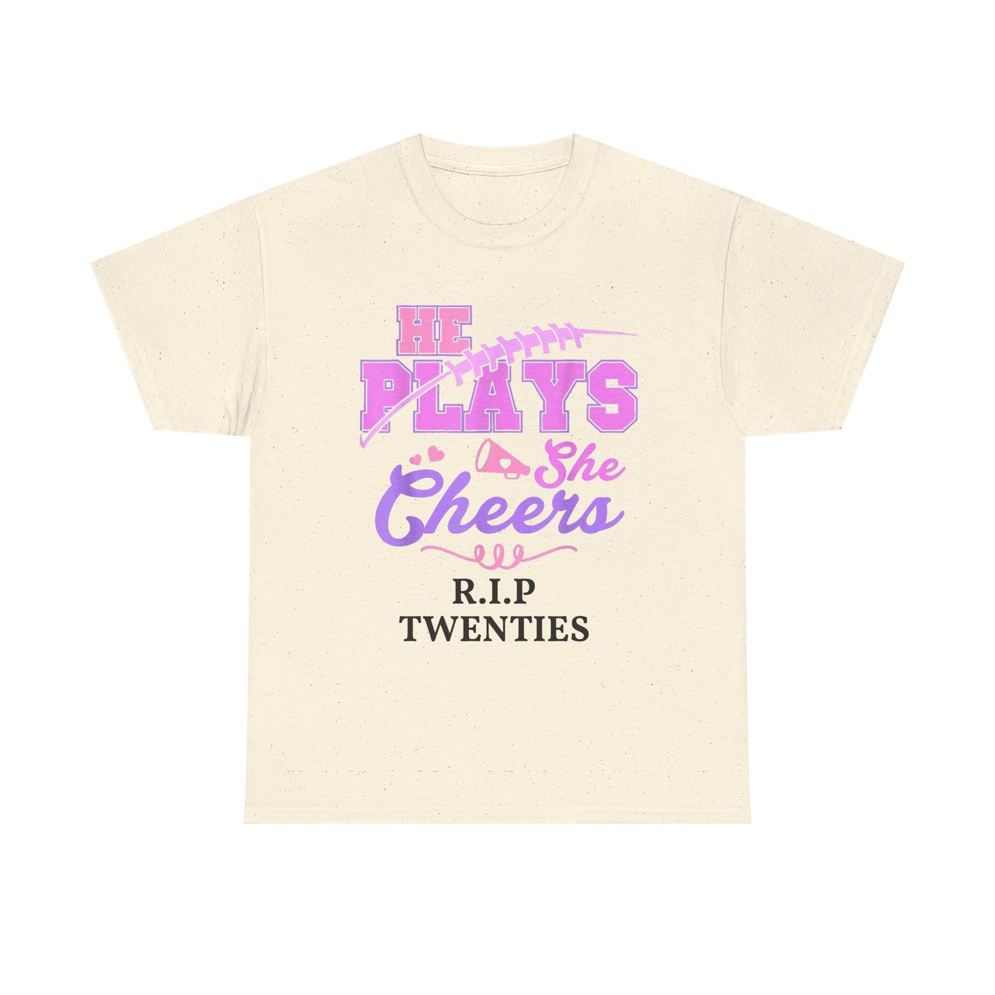 R.I.P. Twenties Tee - She Plays, She Cheers Pink Football Shirt
