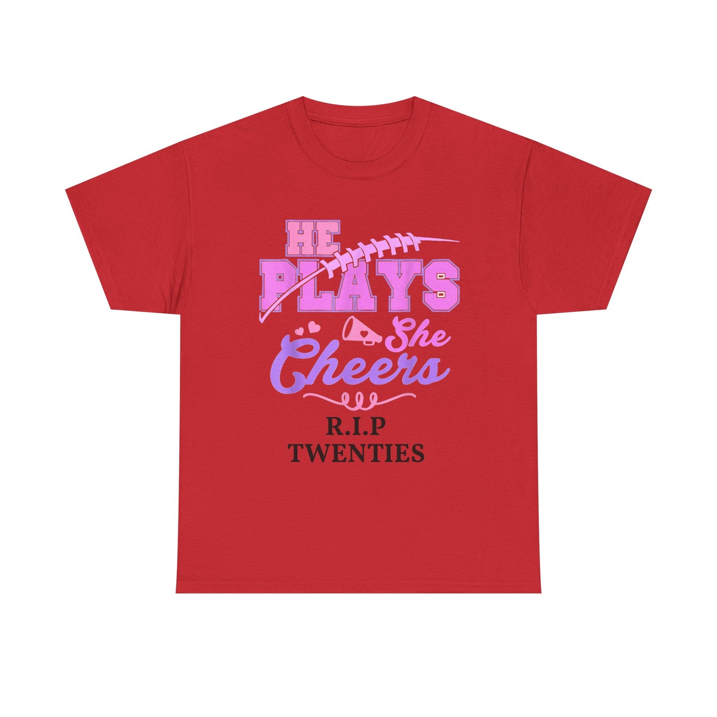 R.I.P. Twenties Tee - She Plays, She Cheers Pink Football Shirt