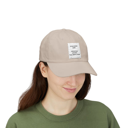 Classic Dad Cap — Minimal White Embroidered Patch Hat