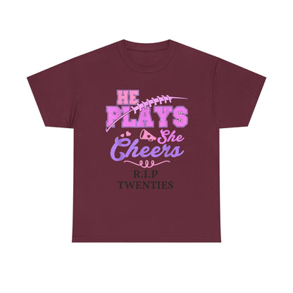 R.I.P. Twenties Tee - She Plays, She Cheers Pink Football Shirt