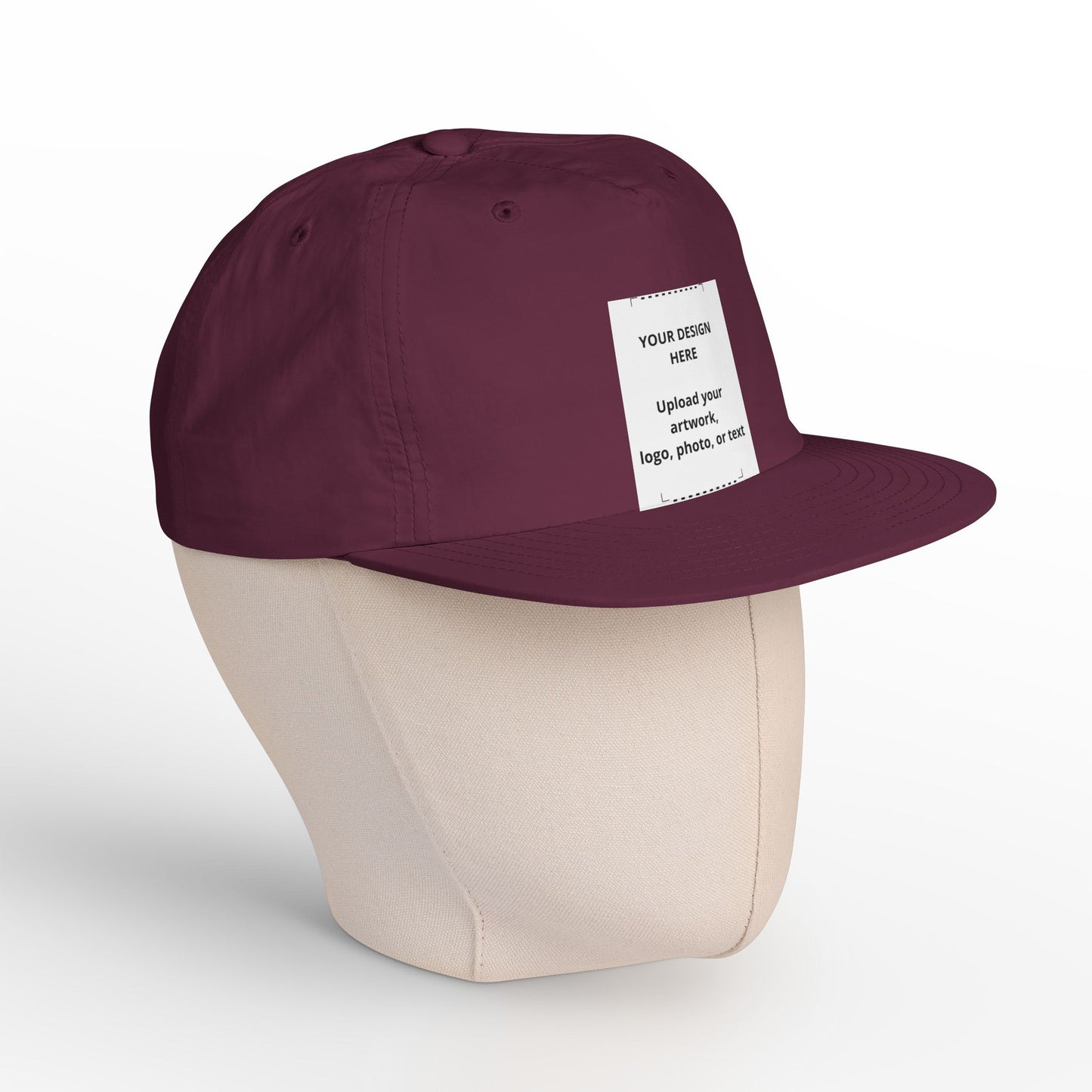 Surf Cap — Minimal White Surf Hat with Front Patch Mockup