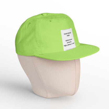 Surf Cap — Minimal White Surf Hat with Front Patch Mockup