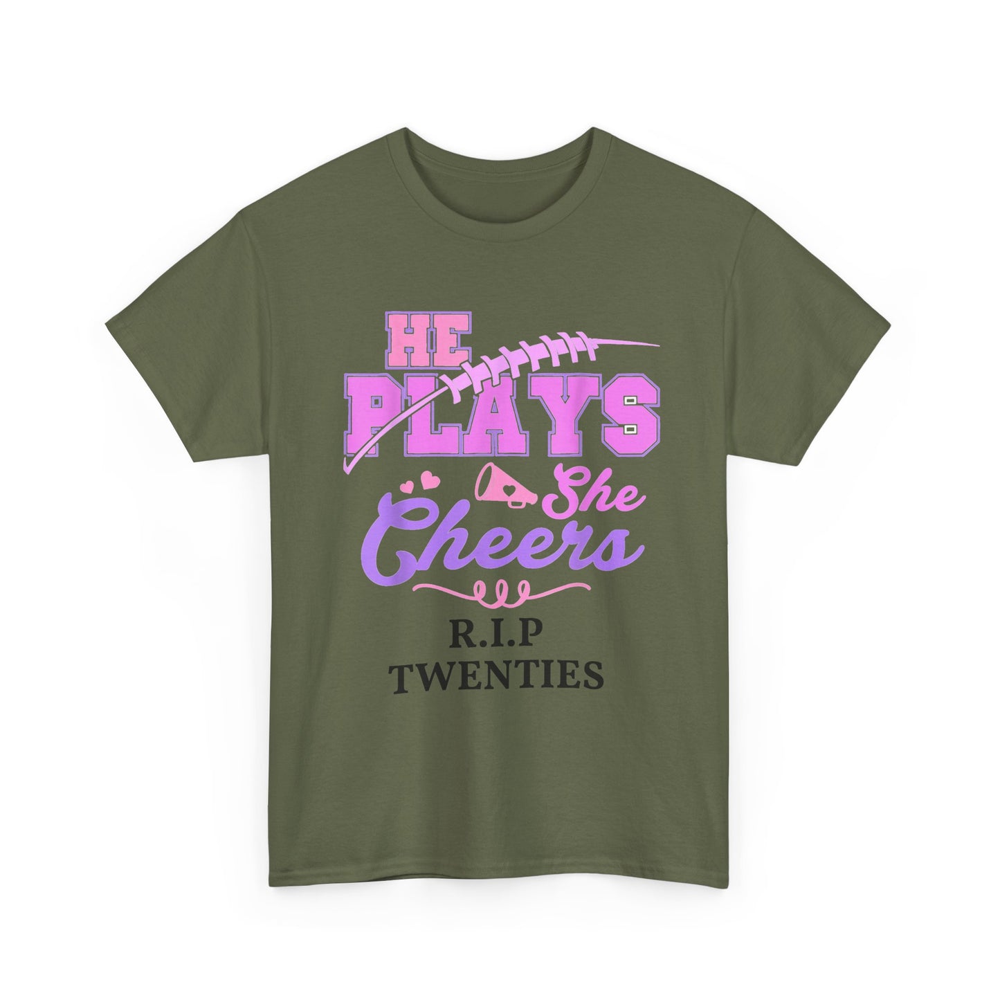 R.I.P. Twenties Tee - She Plays, She Cheers Pink Football Shirt