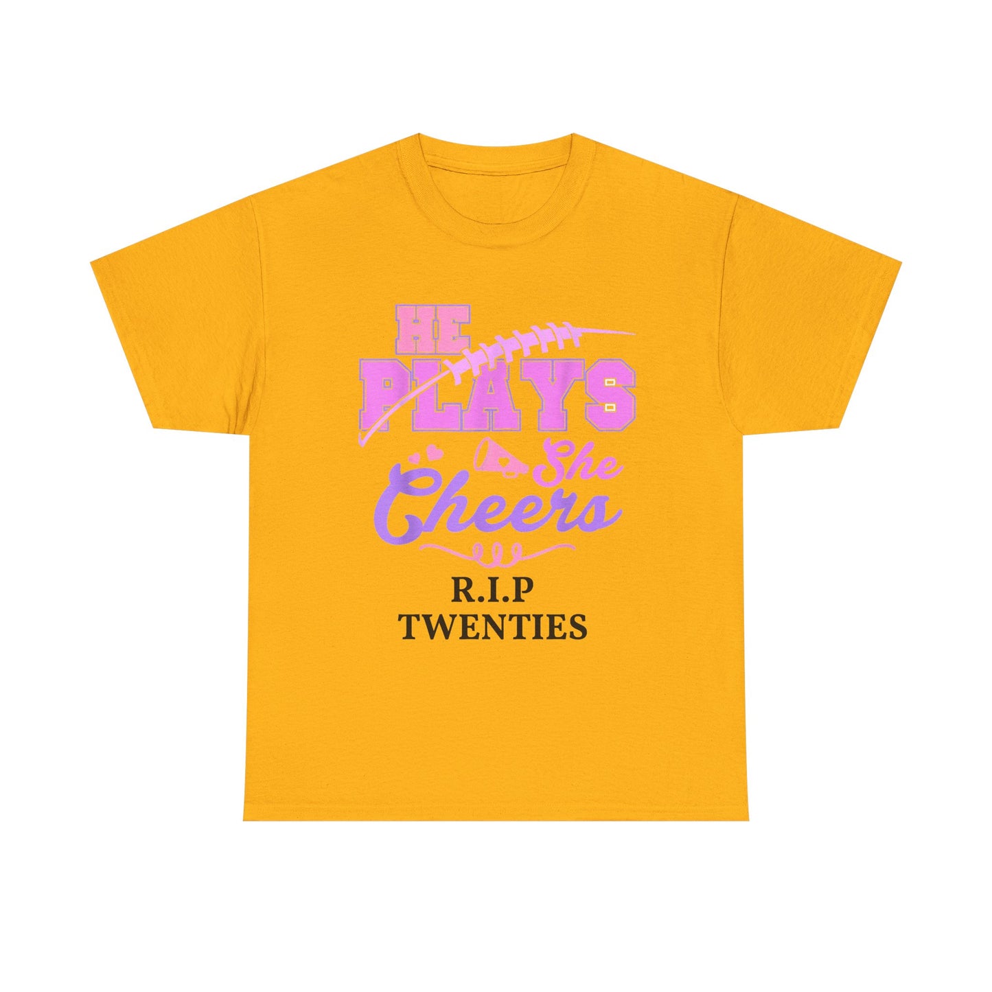 R.I.P. Twenties Tee - She Plays, She Cheers Pink Football Shirt