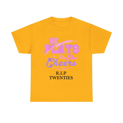 R.I.P. Twenties Tee - She Plays, She Cheers Pink Football Shirt
