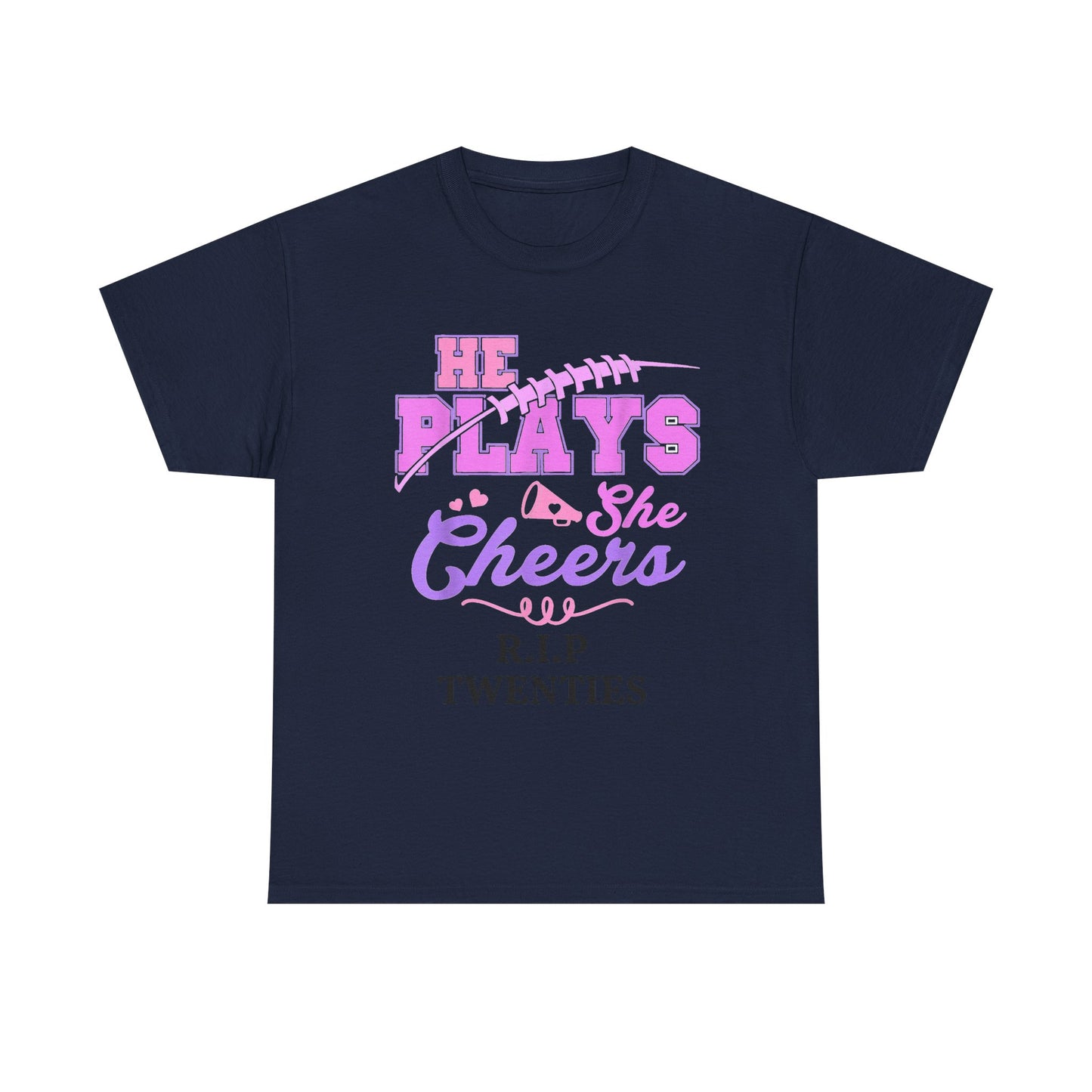 R.I.P. Twenties Tee - She Plays, She Cheers Pink Football Shirt