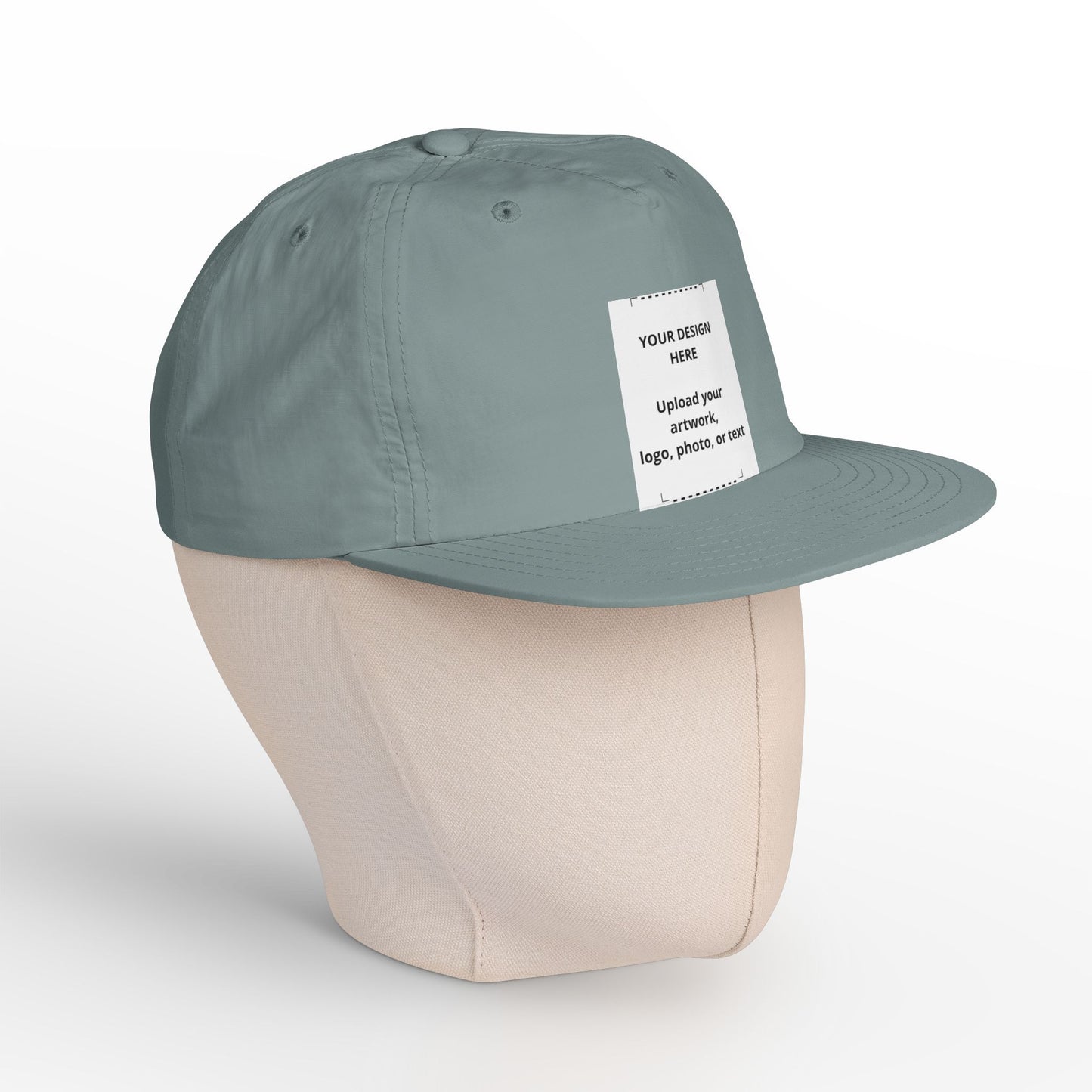 Surf Cap — Minimal White Surf Hat with Front Patch Mockup