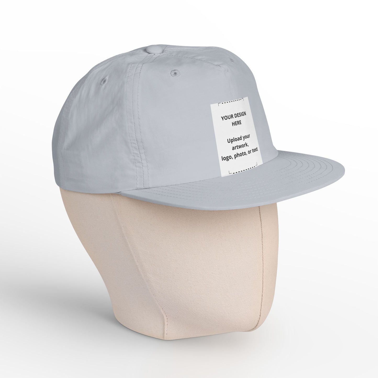 Surf Cap — Minimal White Surf Hat with Front Patch Mockup