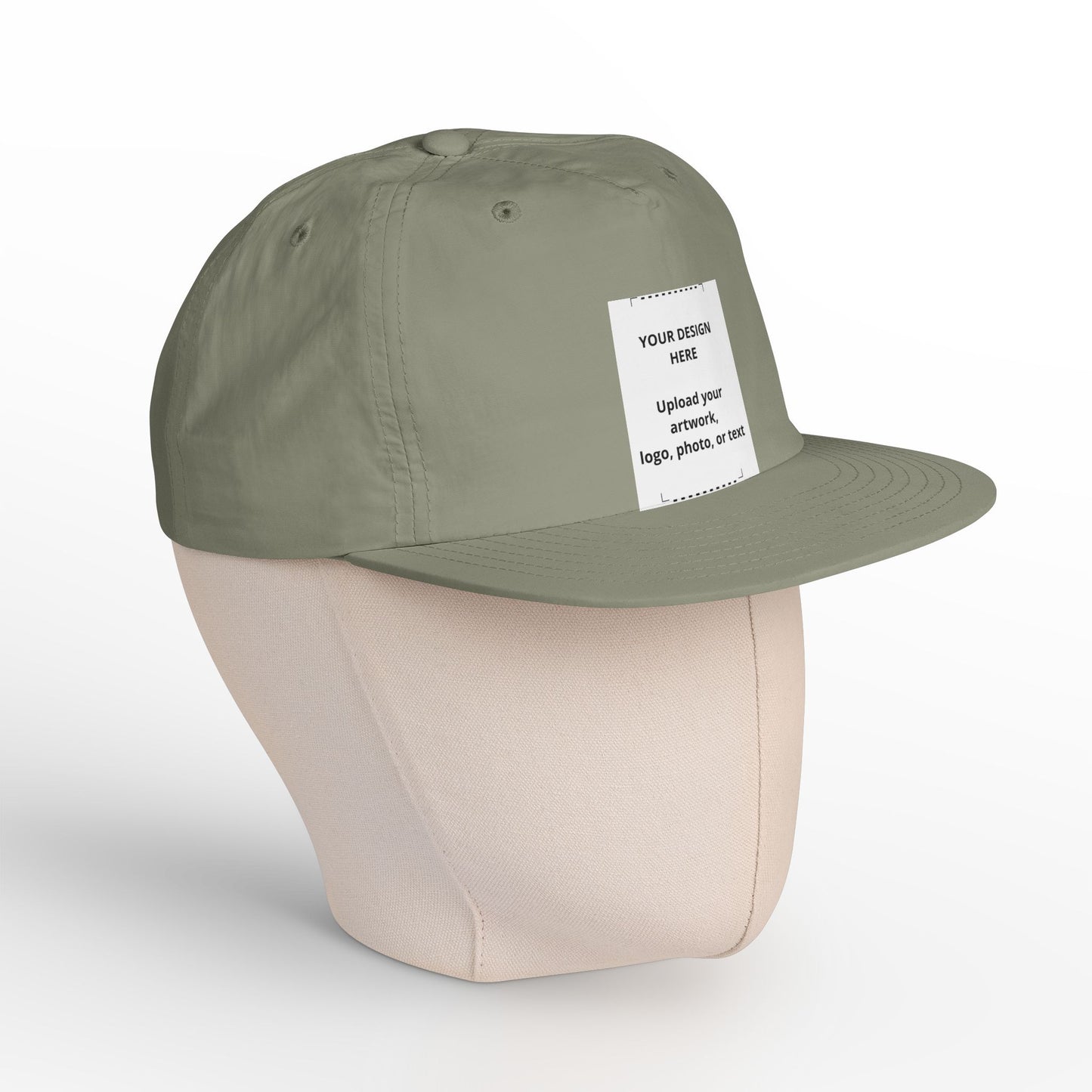 Surf Cap — Minimal White Surf Hat with Front Patch Mockup