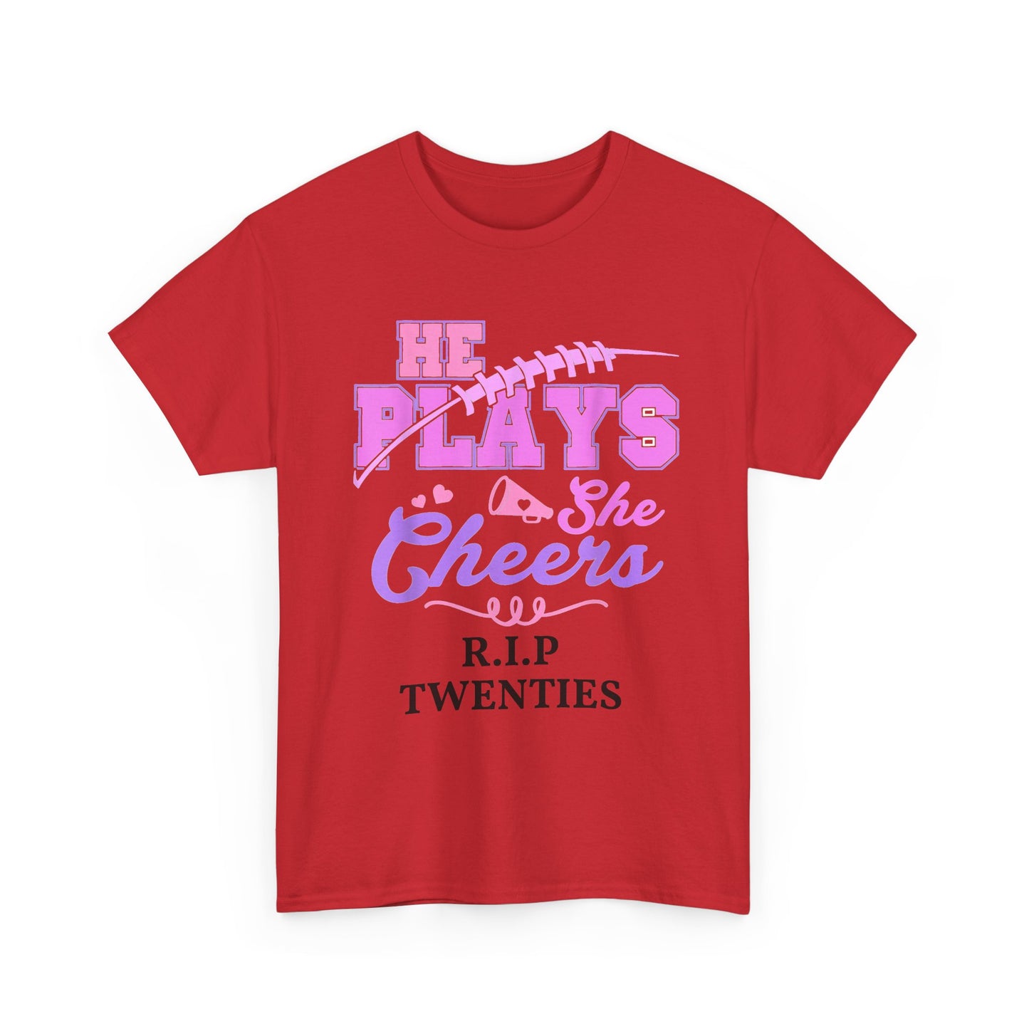 R.I.P. Twenties Tee - She Plays, She Cheers Pink Football Shirt